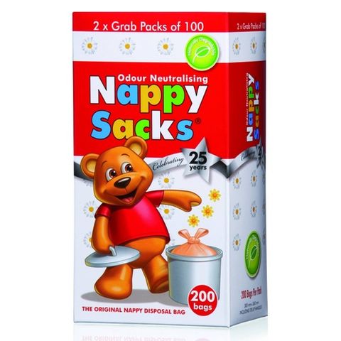 NAPPY SACKS BAGS - ODOUR NEUTRALISING - ( 5 X 200 ) - 1000 - CTN