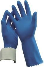 OATES DURAFRESH KITCHEN FLOCK LINED GLOVES - BLUE - SIZE 8 - 8 1/2 - PKT