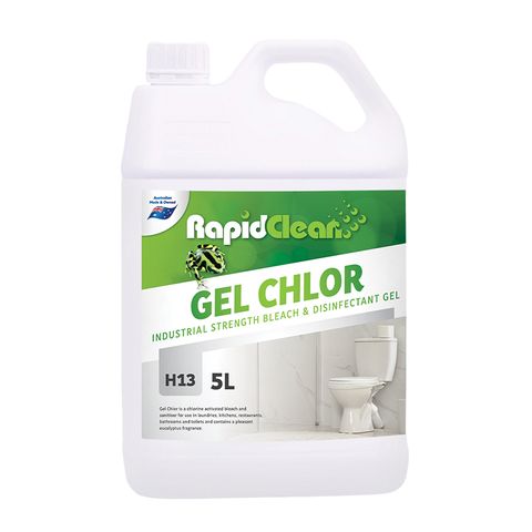Rapid Clean GEL CHLOR Industrial Strength Bleach & Disinfectant - H13 - 5L