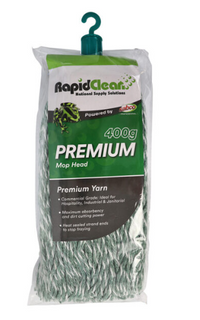 RAPID CLEAN PREMIUM 400G MOP HEAD - GREEN - MH-RP-01G - 12 - CTN