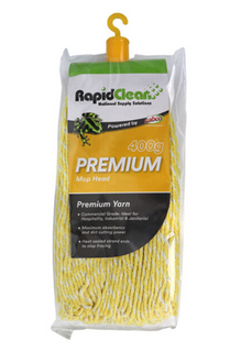 RAPID CLEAN PREMIUM 400G MOP HEAD - YELLOW - MH-RP-01Y - 12 -CTN