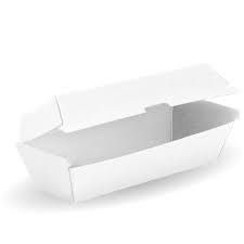 BIOPAK Bioboard Hot Dog box - 209x70x77mm - FSC Recycled Mix - White - 400 - ( BB-HOT DOG BOX-W ) - CTN