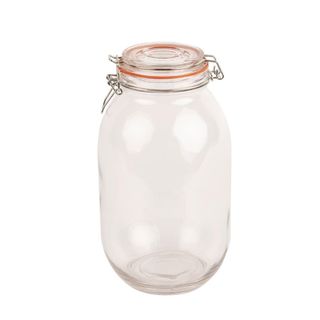 VOGUE PRESERVE JAR 3L - 285MM H X 135MM DIA WITH RUBBER RING & CLIP - P495 - EACH
