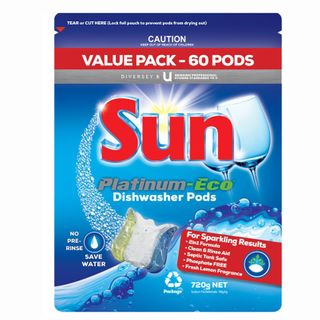 SUN PLATINUM-ECO DISH WASHER PODS - 6 PACKS x 60 PODS  - 360 - CTN