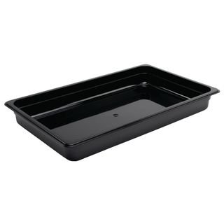 VOGUE BLACK POLYCARBONATE 1/1 SIZE 65MM DEEP GASTRONORM PAN - U454 - EACH