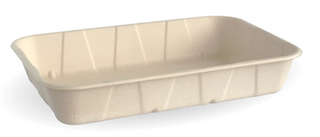 BIOPAK PLANT FIBRE 1KG Produce Tray - 268mm (L) x 173mm (W) x 46mm (H) - natural - 500 - ( B-TRAY-1KG-PF ) - 125 - SLV
