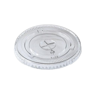 EJ ECO CLEAR PET RECYCLABLE FLAT LID WITH X SLOT - 14 / 16 / 20 / 24oz - ( 98mm dia ) - 27695 - 1000 - CTN