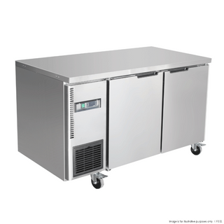 THERMASTER STAINLESS STEEL DOUBLE DOOR WORKBENCH FRIDGE 250L - TL1200TN - 1200 W X 700 D X 850MM H - EACH