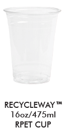 RECYCLEWAY RPET CLEAR COLD CUP - 16oz - (98mm dia) - CP16RPET98 - 1000 - CTN