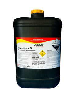 AGAR HYPERAX 5 - PEROXYACETIC ACID SANITISER - 25KG LIQUID