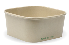 BIOPAK 1400ml SQUARE CONTAINER - KRAFT - BB-SLB-1400-N - 300 - CTN