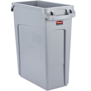 RUBBERMAID SLIM JIM BIN WITH VENTING CHANNELS - GREY - 60.5L - EACH