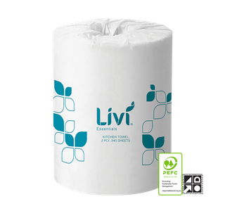 LIVI 1400 - 240 SHEETS PERFORATED ROLL TOWEL - 12 -CARTON