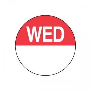 DAYDOTS - ROUND - 24MM - WEDNESDAY  - RED - 813000 - 1000 - ROLL