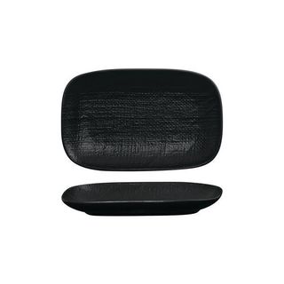 LUZERNE LINEN RECTANGULAR SHARE PLATE 265MM BLACK MATT - 12 - CTN