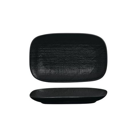 LUZERNE LINEN RECTANGULAR SHARE PLATE 265MM BLACK MATT - 12 - CTN