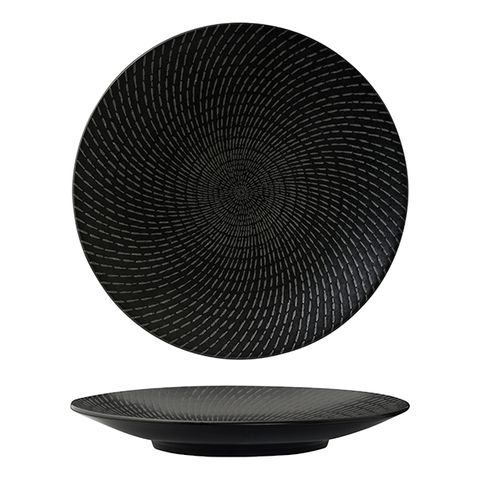 ROUND PLATE-COUPE, 275mm, BLACK SWIRL - 6 - INNER - 94911-BK - PKT