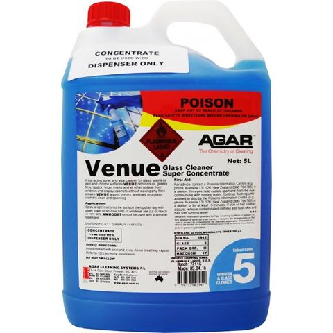 AGAR VENUE GLASS & WINDOW CLEANER CONCENTRATE - 5L