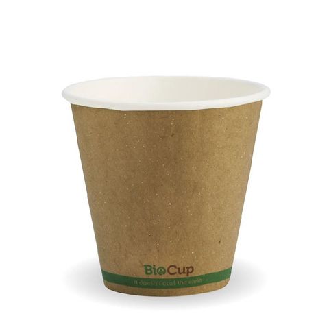 BIOCUP Double Wall CUP - 8oz (90mm) - Kraft with Green Stripe - 1000 - ( BCK-8DW-GS(90) ) - CTN