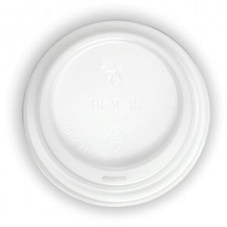 BIOPAK LID PLA - 8oz to 20oz  (90mm) - White - 1000 - ( BCL-12PLA-C) - CTN