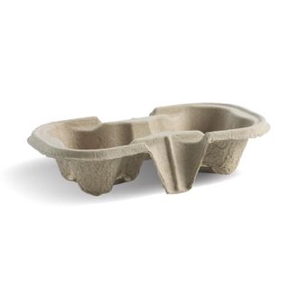 BIOPAK 2 cup tray - natural  - 500 ( B-CC-802 ) - CTN