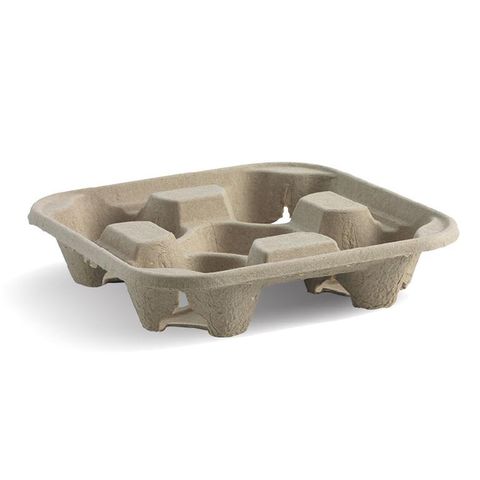 BIOPAK 4 cup tray - natural - 300 - ( B-CC-832 ) - CTN