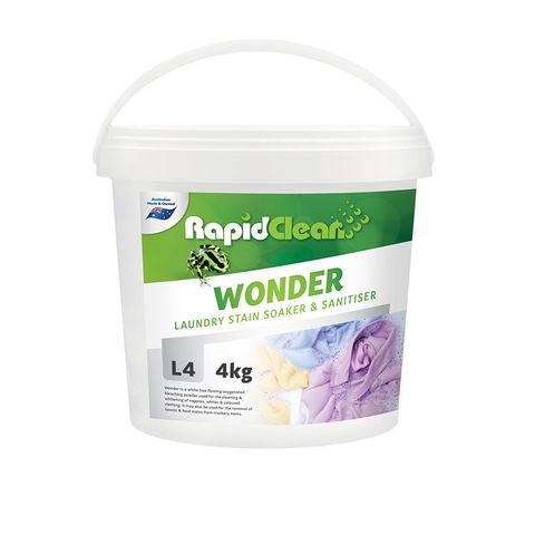 Rapid Clean " WONDER " LAUNDRY STAIN / SANITISER - 4KG BUCKET
