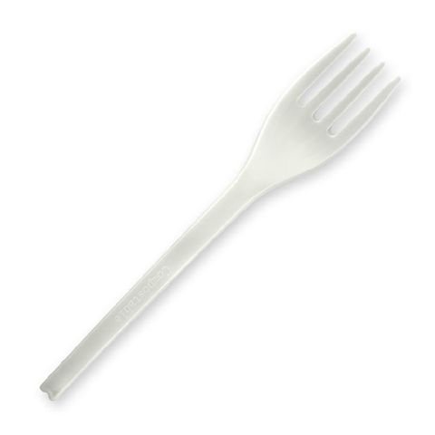 BIOPAK 6 Inch BIOPLASTIC Fork - white - 1000 - ( GD-6AF-B ) - CTN