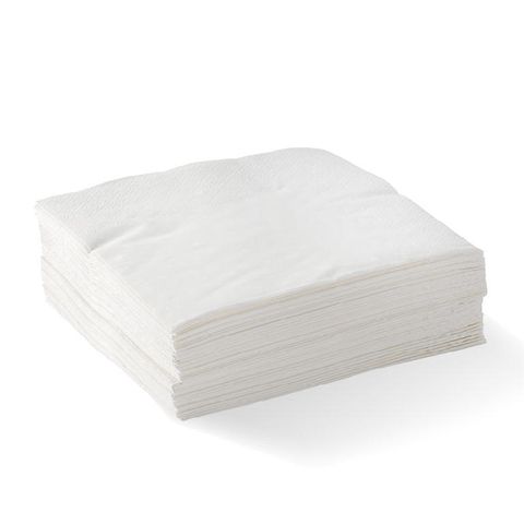 BIOPAK 2 Ply 1/4 fold corner embossed dinner napkin - FSC pulp - white - 1000 - ( L-DNCE1/4-W ) - CTN