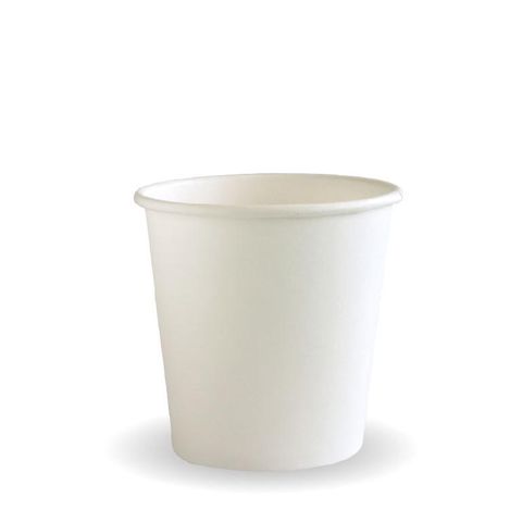 BIOCUP Single Wall CUP - 4oz - Plain white - 50 - ( BC-4W ) - SLV