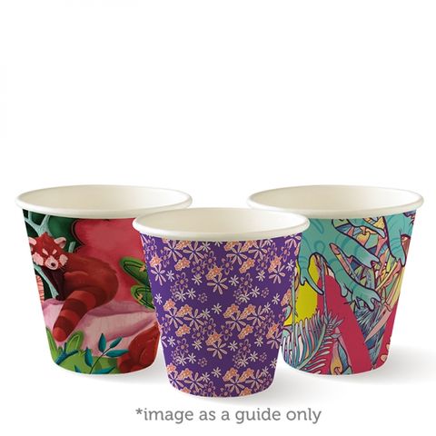 BIOCUP Single Wall CUP - 8oz (90mm) Cup - Art Series - 50 - ( BC-8(90)-ART SERIES ) - SLV