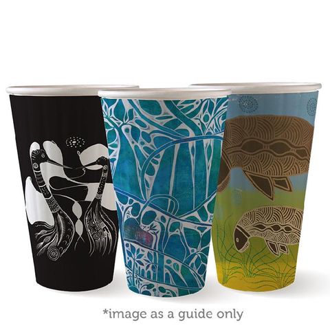 BIOCUP Double Wall CUP - 16oz (90mm) - Art Series - 40 - ( BC-16DW-ART SERIES ) - SLV