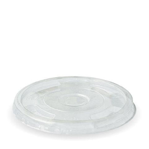 BIOPAK 300 - 700ml cup flat LID with Half Moon Slot - clear - 100 - ( C-96F ) - SLV