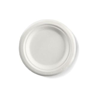 BIOPAK 6 Inch Round BIOCANE Plate - white - 125 - ( B-PL-06 ) - SLV