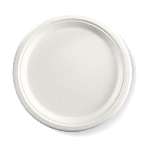 BIOPAK 10 Inch Round BIOCANE Plate - white - 125 ( B-PL-10 ) - SLV
