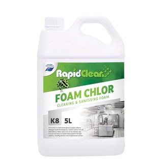 Rapid Clean " FOME CHLOR " Cleaning and Sanitising Foam - 5L