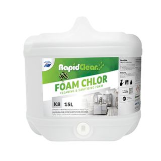 Rapid Clean " FOAM CHLOR " Cleaning and Sanitising Foam  -15L