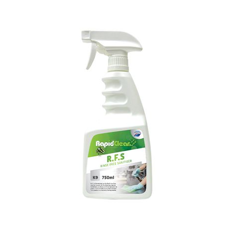 Rapid Clean " RFS " Rinse Free Sanitiser - 750ML Spray Bottle