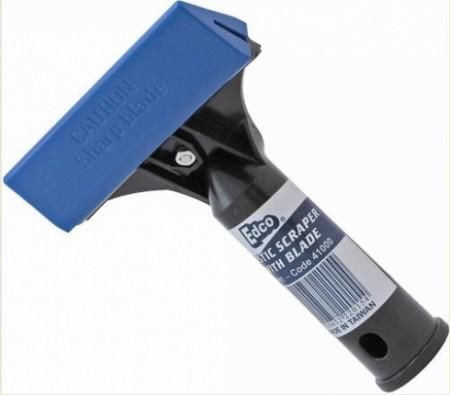 EDCO PLASTIC SCRAPER WITH BLADE - 41000 - BLACK & BLUE - EACH