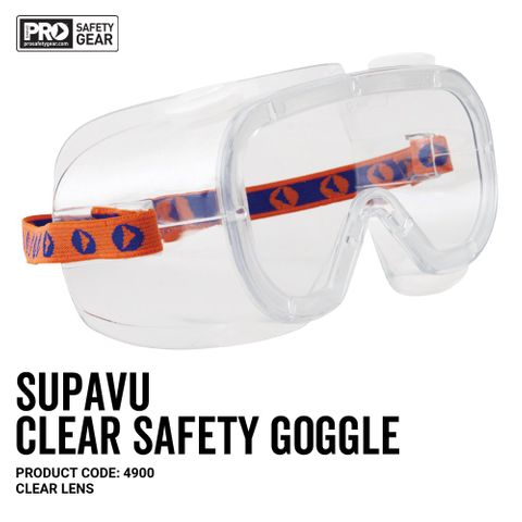 PRO CHOICE SUPAVU SAFETY GOGGLES - CLEAR - PAIR - EACH