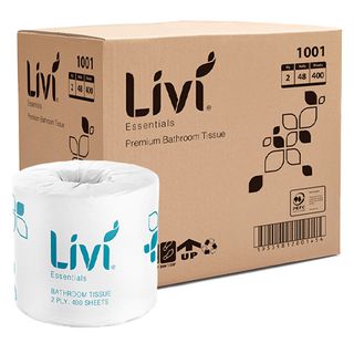 LIVI 1001 ESSENTIALS TOILET PAPER 2PLY 400 SHEET - 48 - CTN