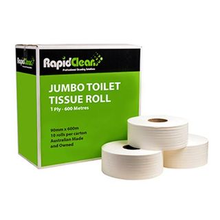 RAPID CLEAN 1PLY 600M JUMBO TOILET ROLLS -77550 - 8 -CTN