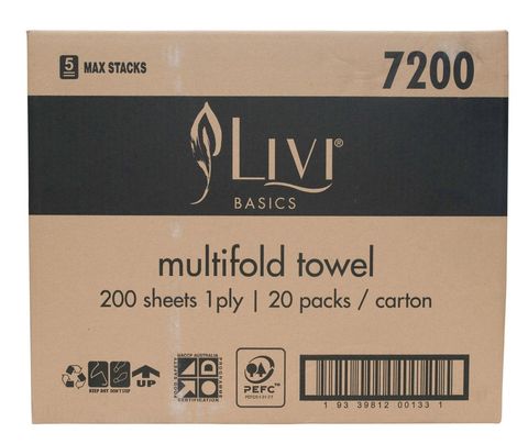 LIVI 7200 EVERYDAY SLIMLINE INTERLEAF HAND TOWEL - 4000 - CTN