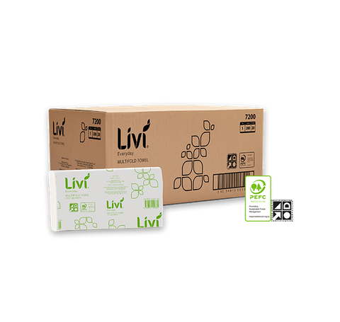 LIVI 7200 EVERYDAY SLIMLINE INTERLEAF HAND TOWEL - 4000 - CTN