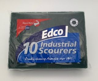 EDCO INDUSTRIAL STANDARD SMALL 15 x 10cm - GREEN SCOURER- 18119 -10 PACK