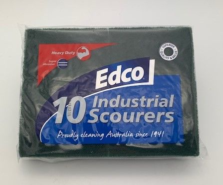 EDCO INDUSTRIAL STANDARD SMALL 15 x 10cm - GREEN SCOURER- 18119 -10 PACK