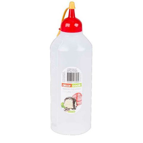 DECOR 1LT SAUCE BOTTLE (RED CAP) - EACH