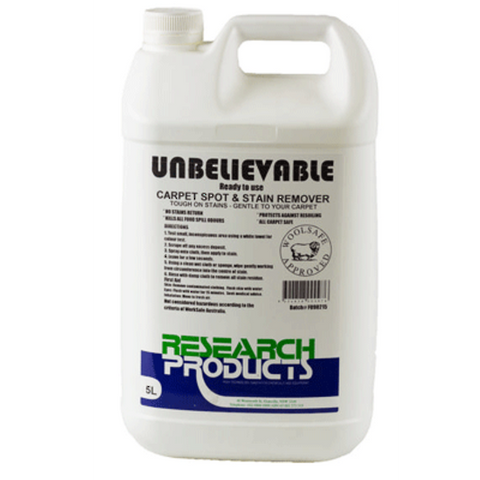 Research " UNBELIEVABLE "  Carpet Spot & Stain Remover - 5L