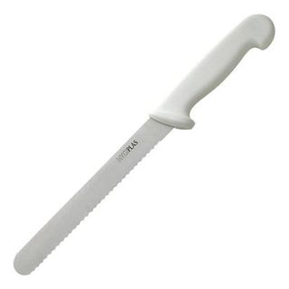 HYGIPLAS 200MM (8") SERRATED BLADE BREAD KNIFE - WHITE - C882 - EACH