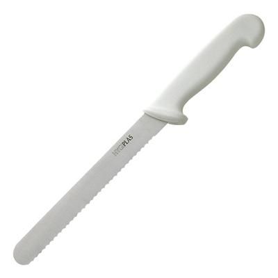HYGIPLAS 200MM (8") SERRATED BLADE BREAD KNIFE - WHITE - C882 - EACH